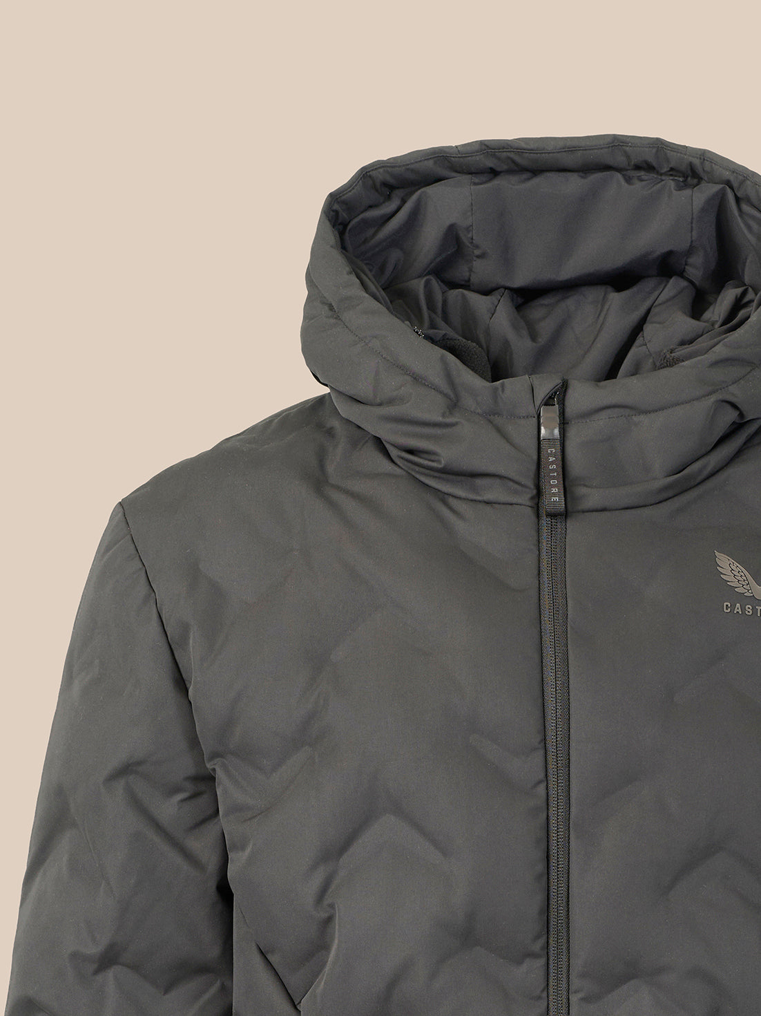 Men's Hooded Padded Jacket - Grey - Gunmetal