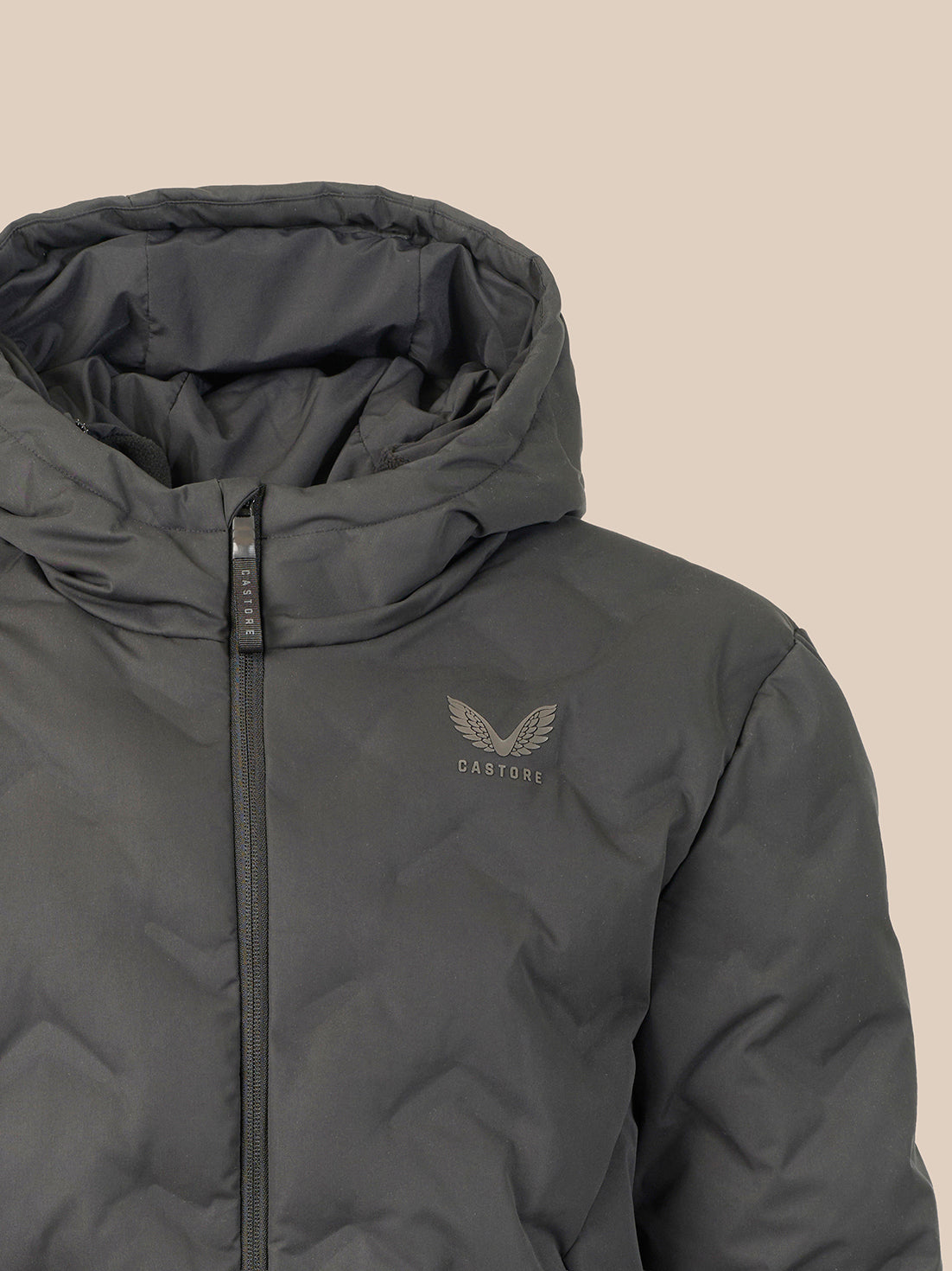 Men's Hooded Padded Jacket - Grey - Gunmetal