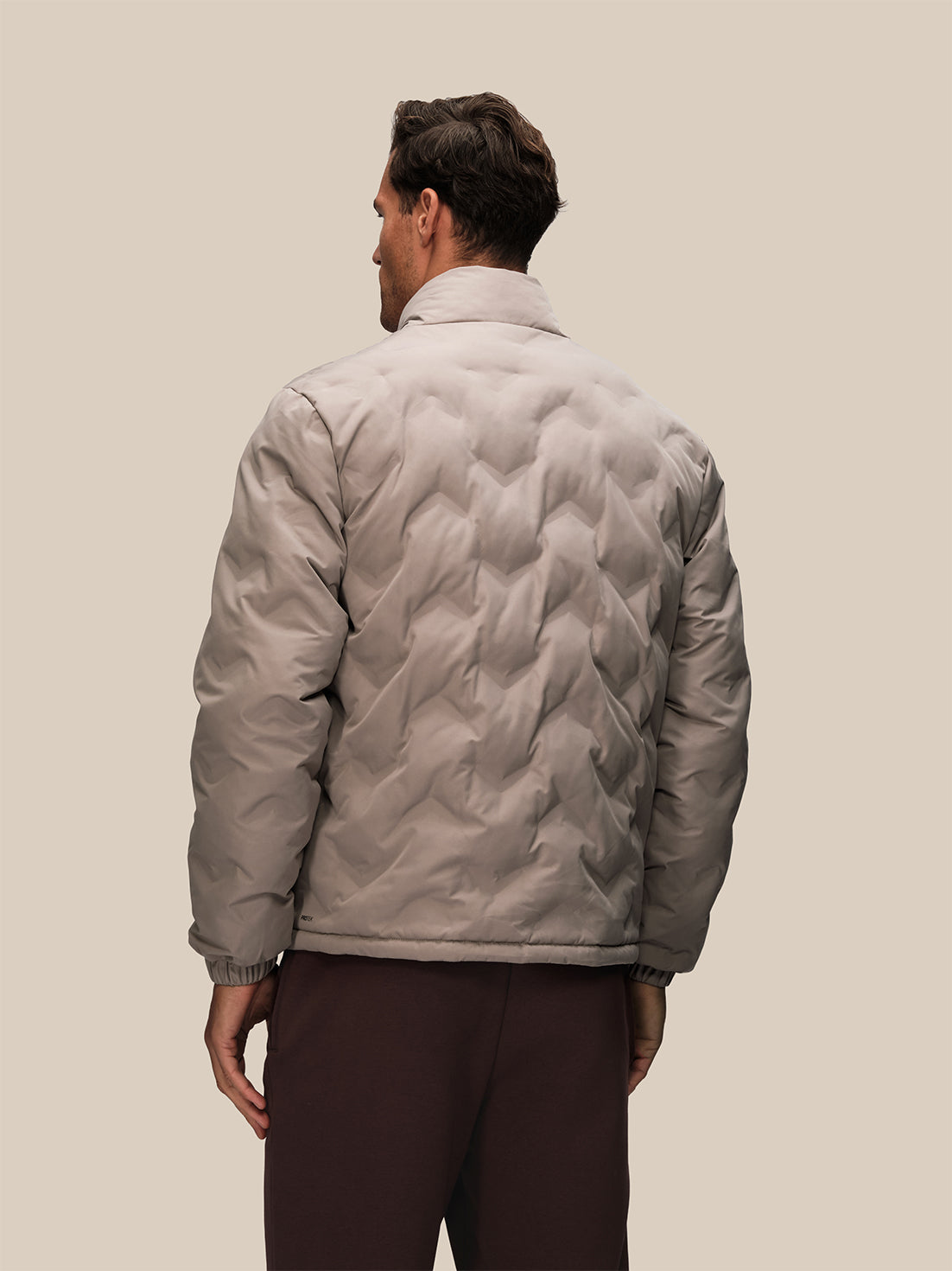 Men's Padded Jacket - Taupe - Taupe