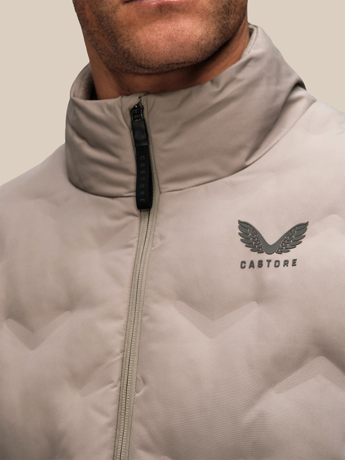 Men's Padded Jacket - Taupe - Taupe