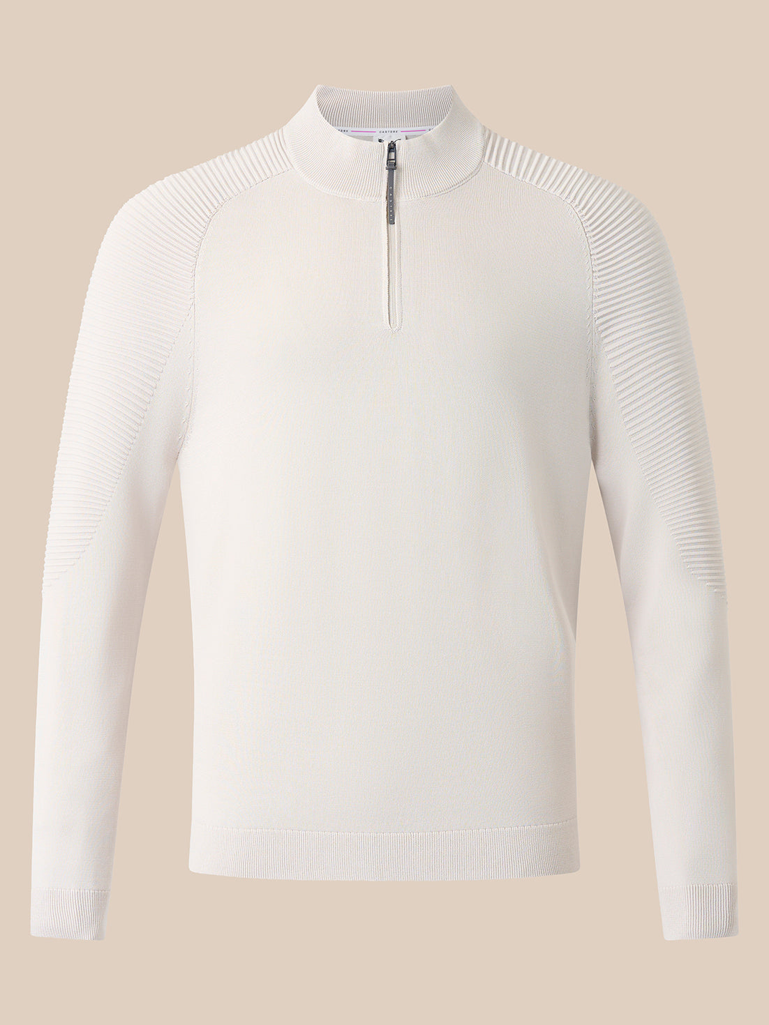 Men's Golf Long Sleeve Quarter Zip Top - Cream