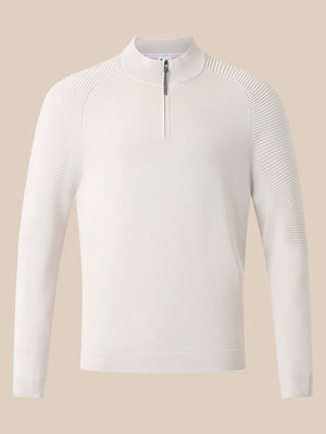 Men's Golf Long Sleeve Quarter Zip Top - Cream
