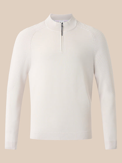 Men's Golf Long Sleeve Quarter Zip Top - Cream