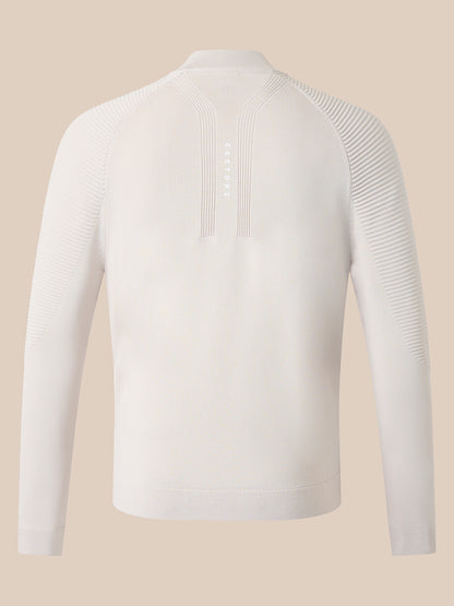 Men's Golf Long Sleeve Quarter Zip Top - Cream