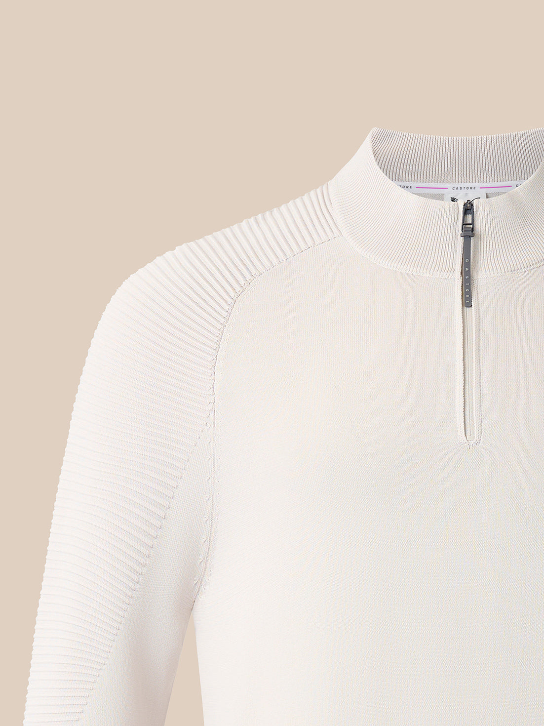 Men's Golf Long Sleeve Quarter Zip Top - Cream