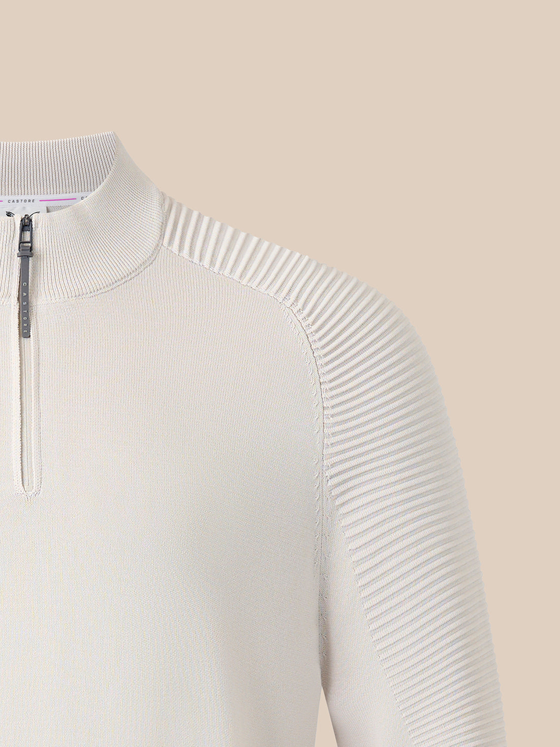 Men's Golf Long Sleeve Quarter Zip Top - Cream