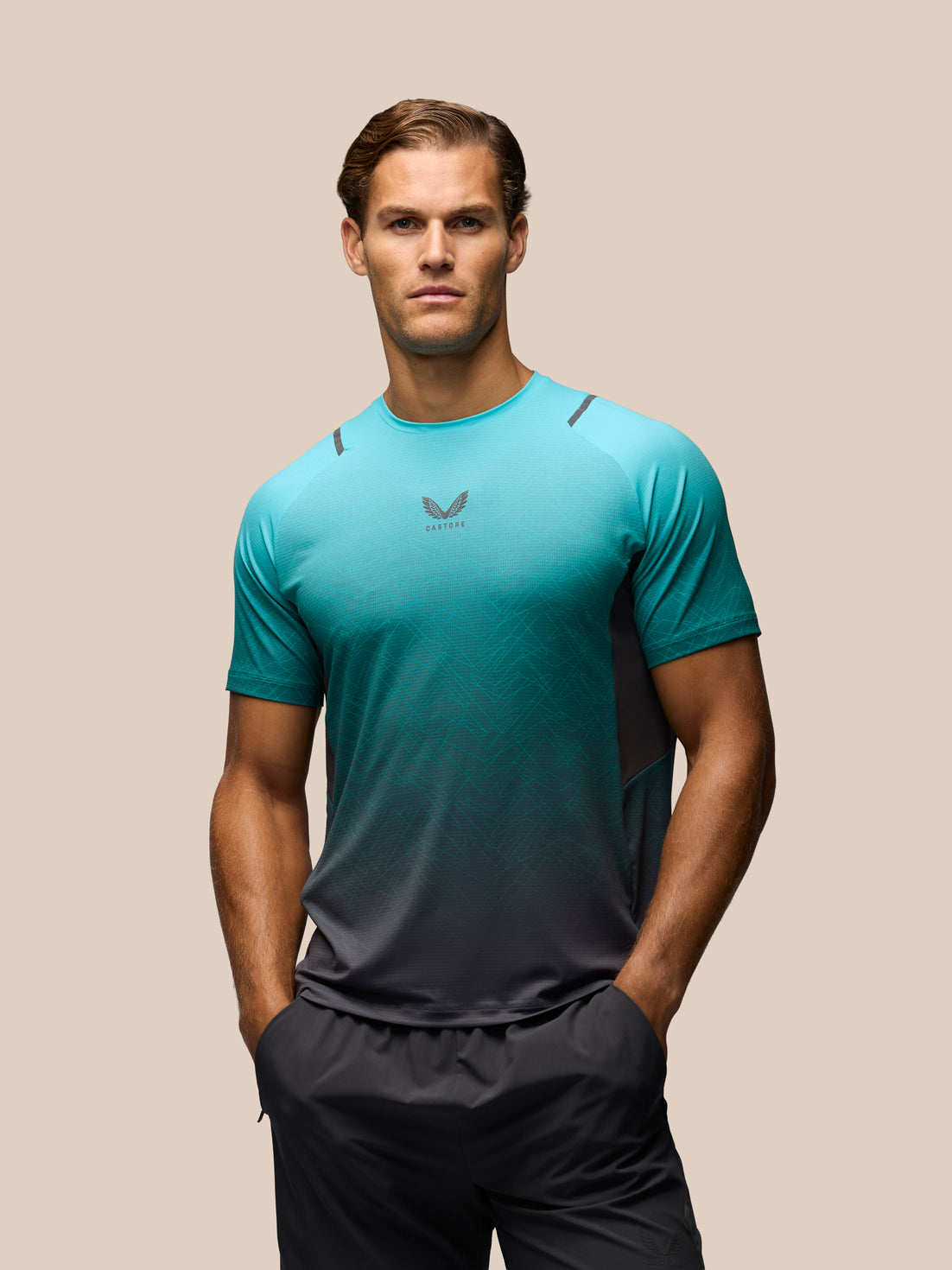 Men's Apex Short Sleeve Geometric Print T-Shirt - Teal - Teal