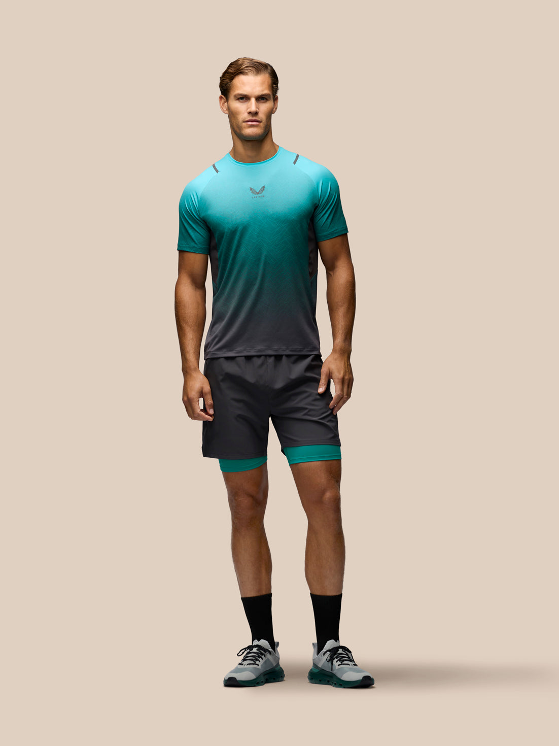 Men's Apex Short Sleeve Geometric Print T-Shirt - Teal - Teal