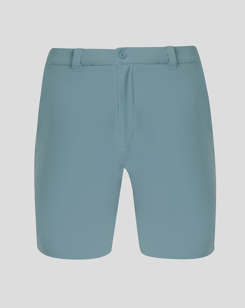 Light blue shorts on a light gray background