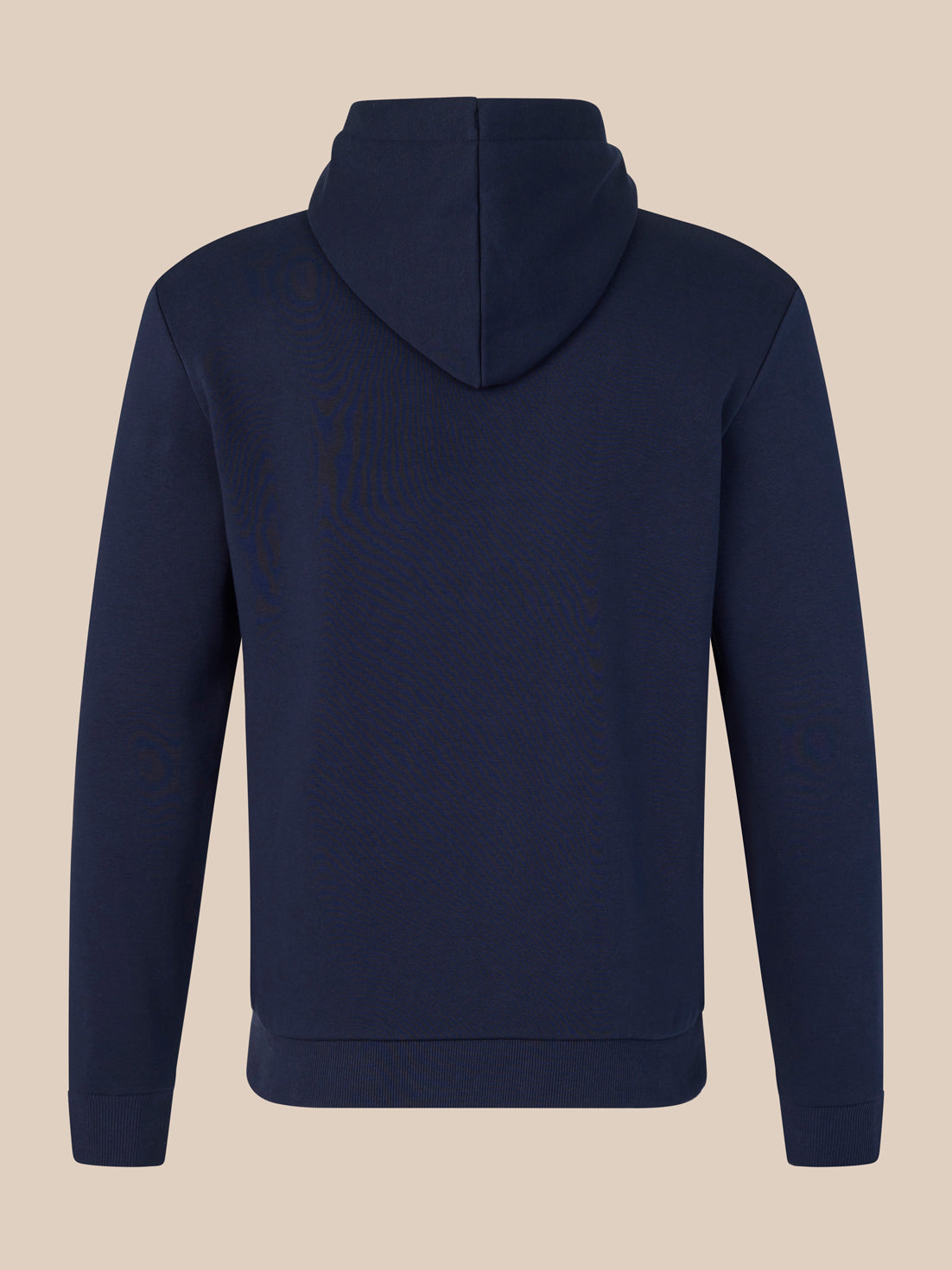 Navy blue hoodie on a beige background