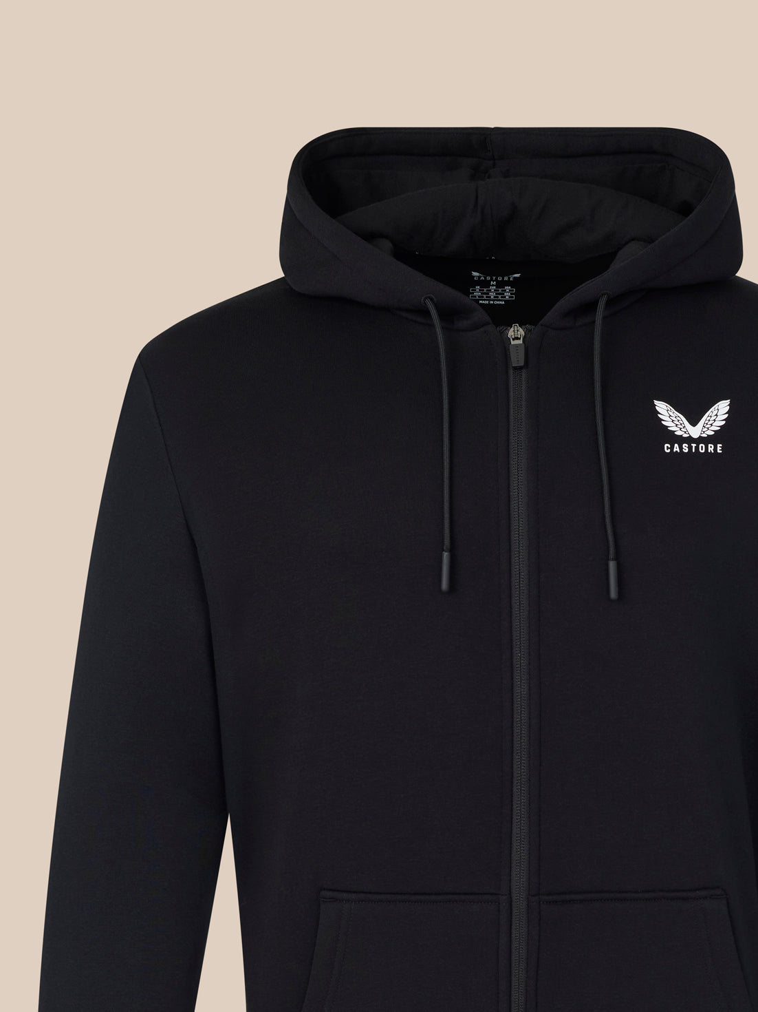 Men's Long Sleeve Full Zip Hoodie - Black - Black