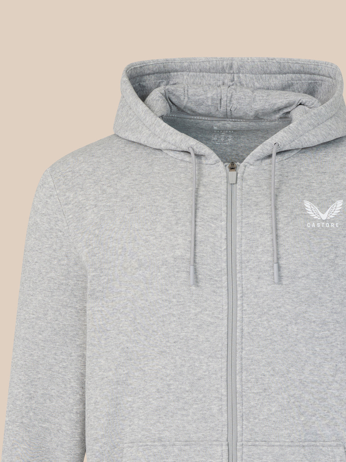 Men's Long Sleeve Full Zip Hoodie - Grey - Grey
