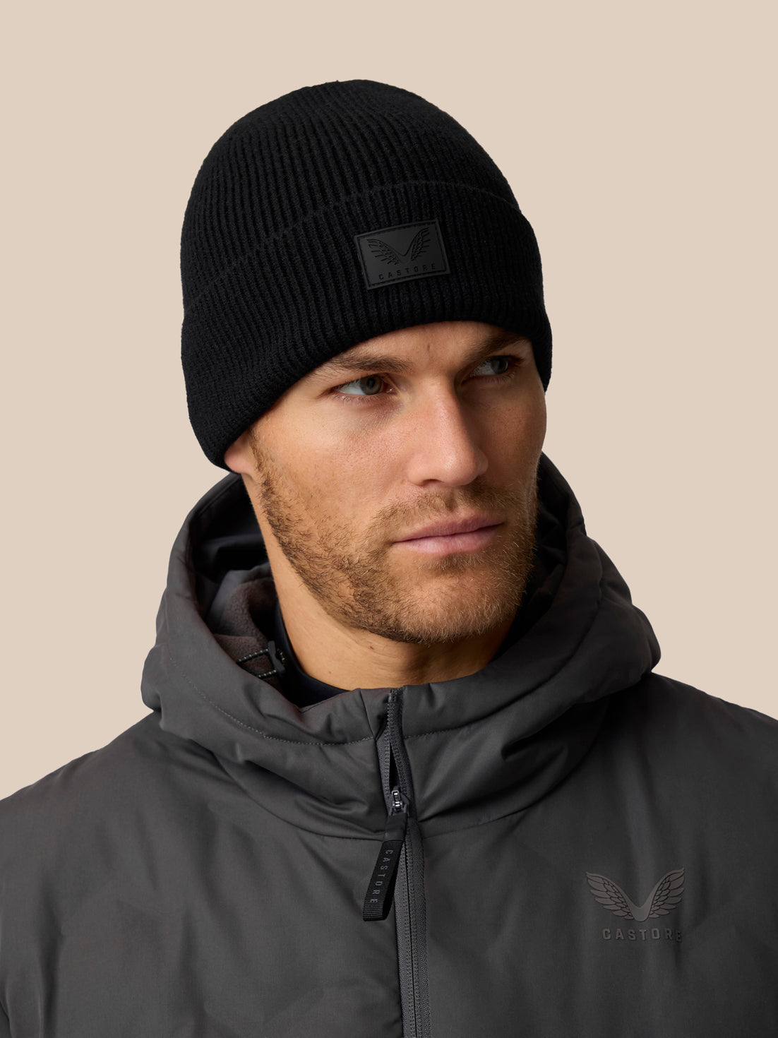Unisex Rib Beanie - Black