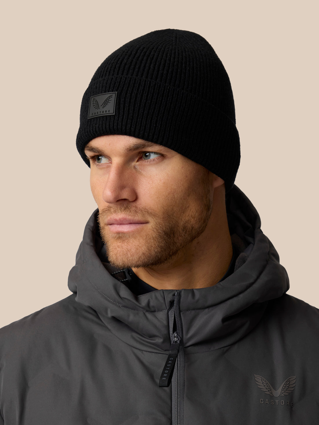 Unisex Rib Beanie - Black