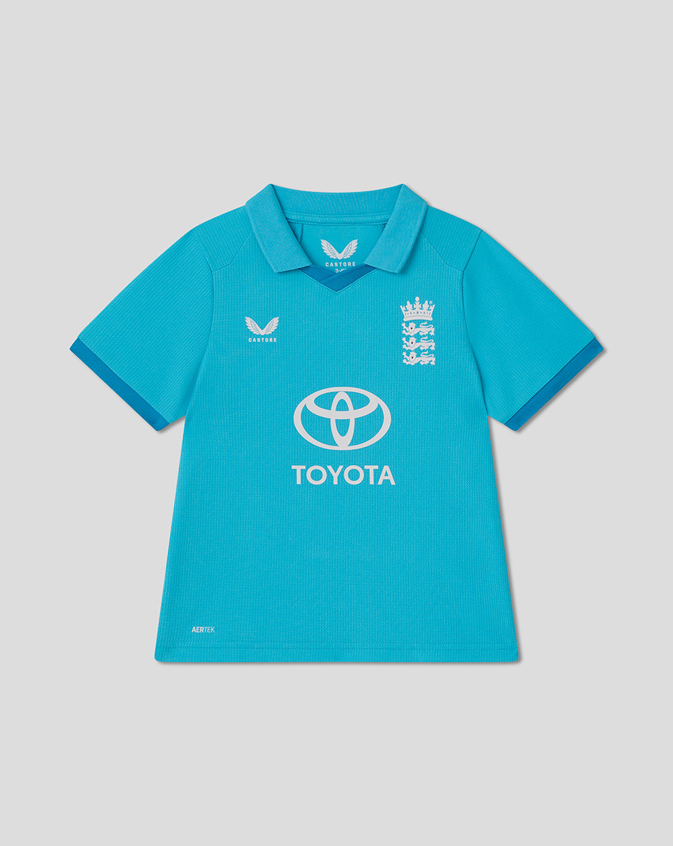 England Cricket Infant 26/27 ODI Replica Short Sleeve Shirt - Blue