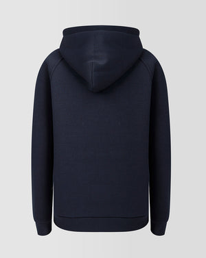 Black hoodie shown from the back on a light gray background