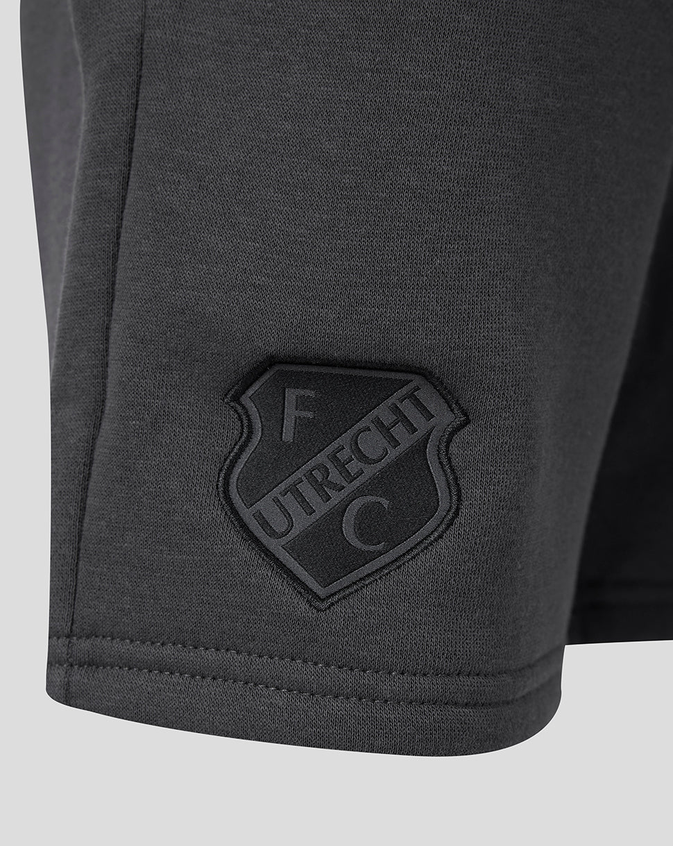 Dark shorts featuring an FC Utrecht shield patch at the hem.