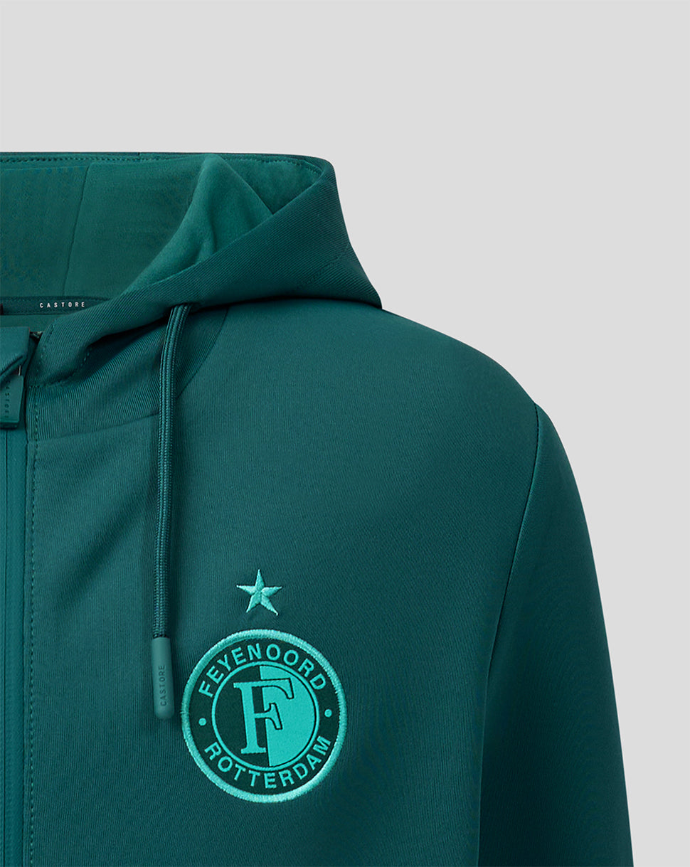 Feyenoord Junior 2026-2027 Travel Hooded Sweatshirt - Green - Sea Moss