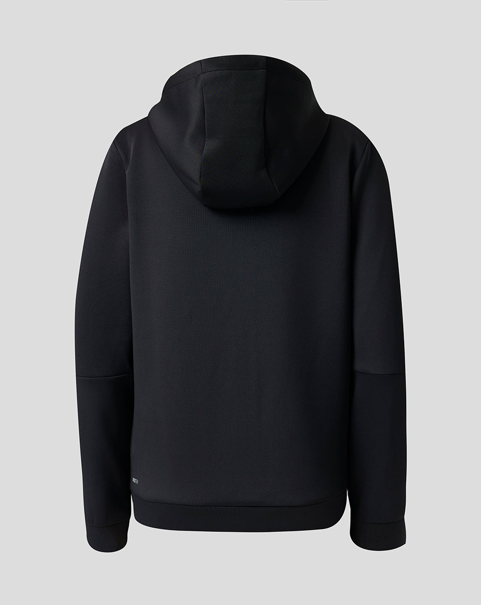Black hoodie on a light gray background