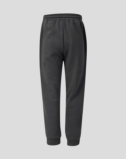 Dark grey FC Utrecht Adapt junior travel fleece pants with an elastic waistband and ribbed cuffs and side pockets