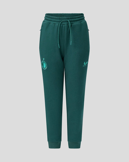 Junior green Feyenoord Travel joggers with drawstring waist and crest on the left leg