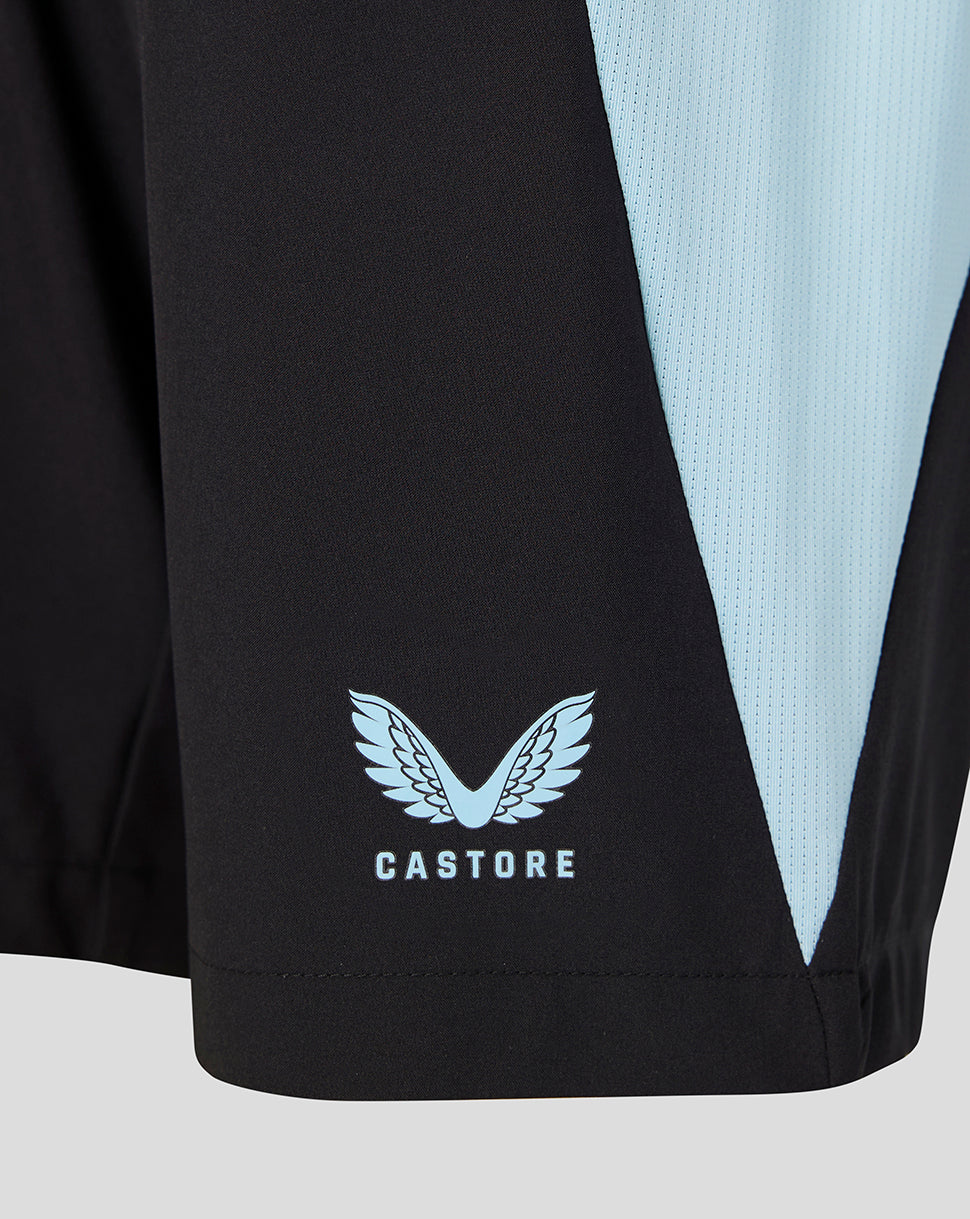 Castore logo with wings on the black training shorts