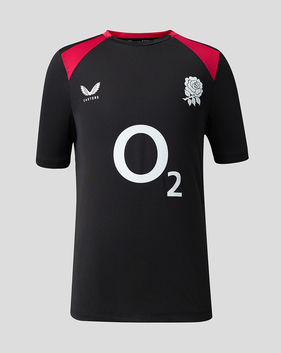 England Rugby Juniors 26/27 Training Short Sleeve T-Shirt - Black - Black