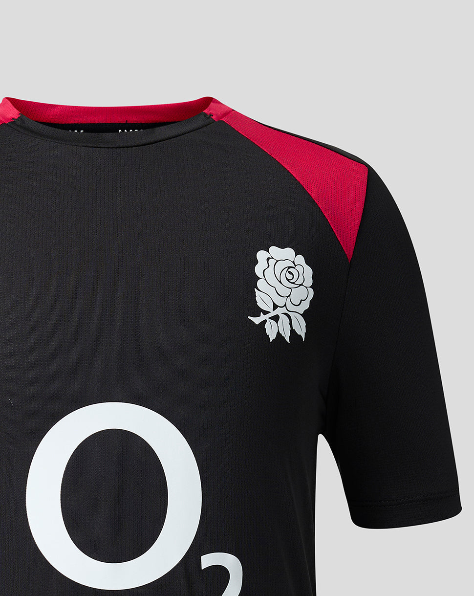 England Rugby Juniors 26/27 Training Short Sleeve T-Shirt - Black - Black