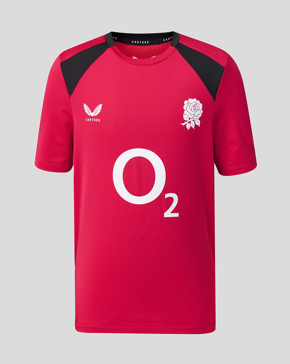 England Rugby Juniors 26/27 Training Short Sleeve T-Shirt - Red - Red