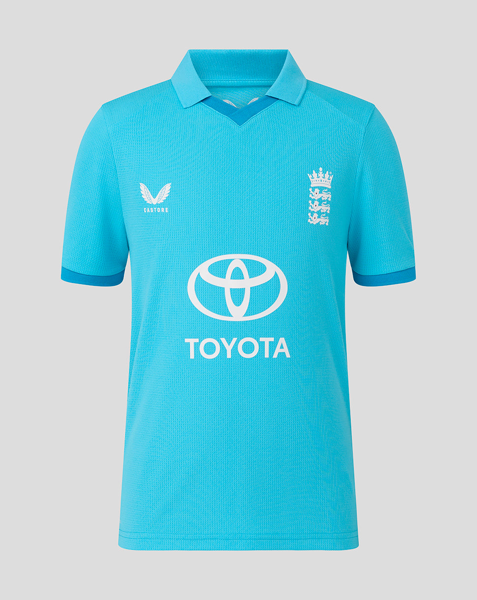 England Cricket Junior 26/27 ODI Replica Short Sleeve Shirt - Blue