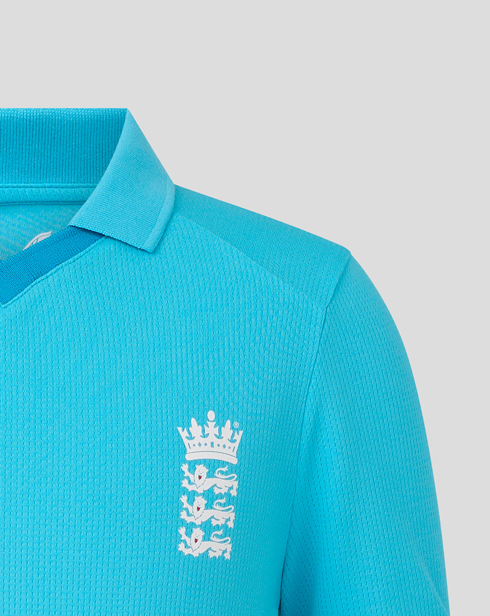 England Cricket Junior 26/27 ODI Replica Short Sleeve Shirt - Blue