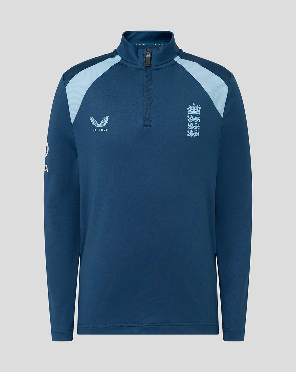 England Cricket Junior 26/27 Training Midlayer Top - Blue