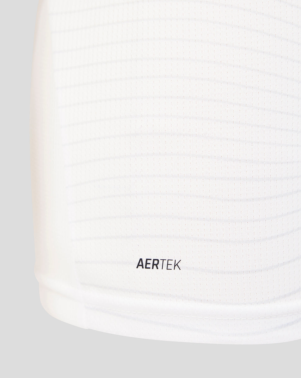 White shirt with 'AERTEK' branding on a light gray background