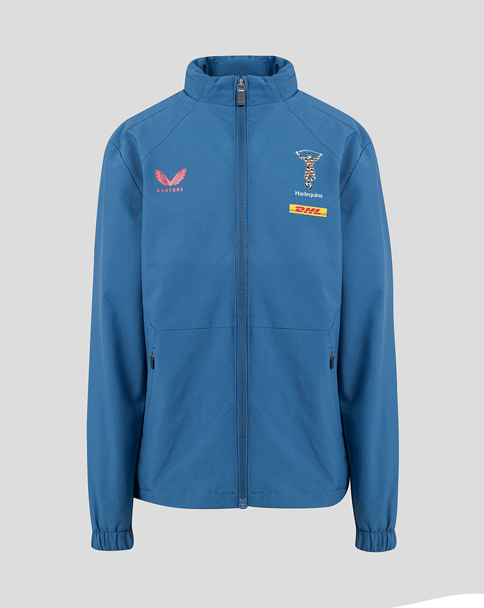 Harlequins Junior 2026/27 Training Packable Hood Shower Jacket - Blue
