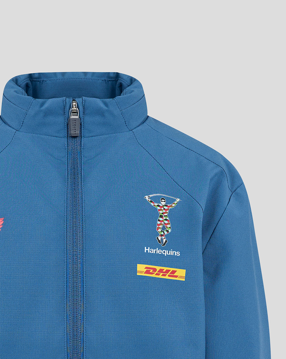 Harlequins Junior 2026/27 Training Packable Hood Shower Jacket - Blue