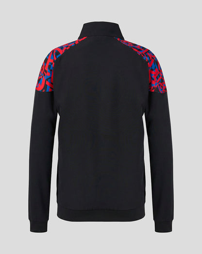 Rangers Matchday black walk out jacket on a grey background