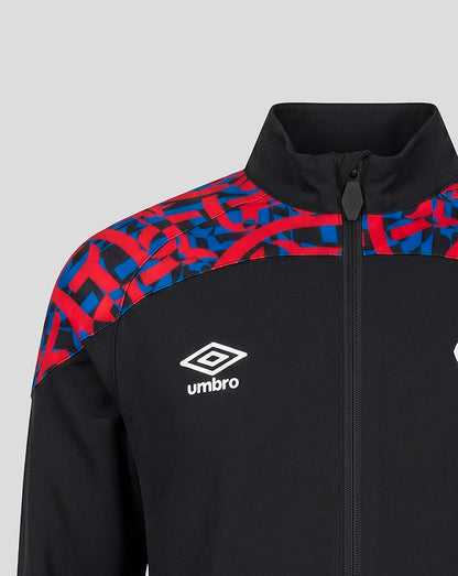 Rangers Matchday black walk out jacket on a grey background