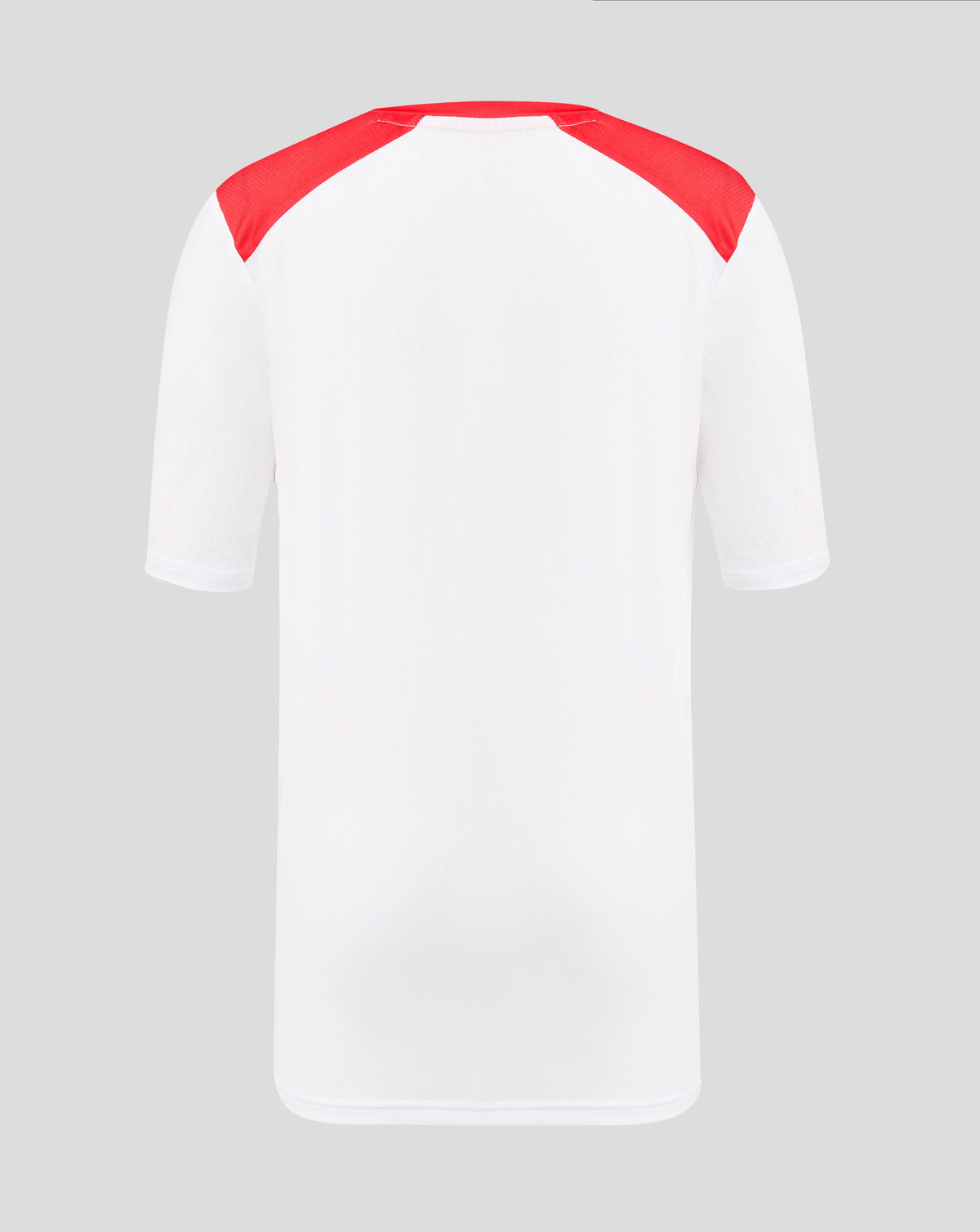 Back view of white FC Twente 26/27 matchday junior shirt with red shoulder panels