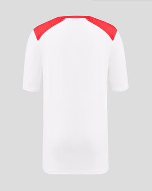 Back view of white FC Twente 26/27 matchday junior shirt with red shoulder panels