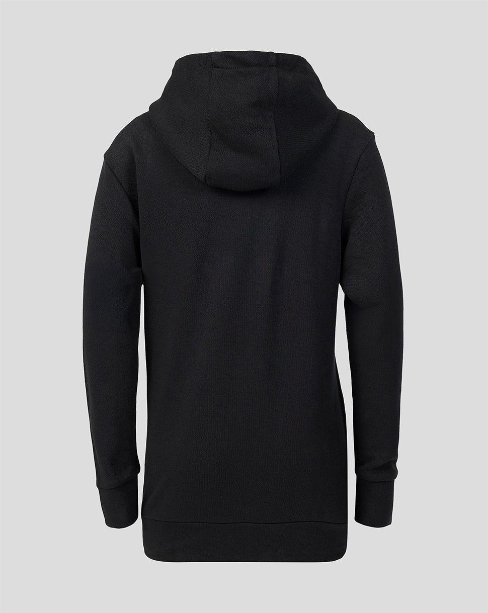 Black hoodie on a light gray background
