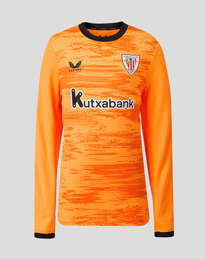 Bright orange long sleeve goalkeeper jersey with club crest on chest and Kutxabank sponsor.