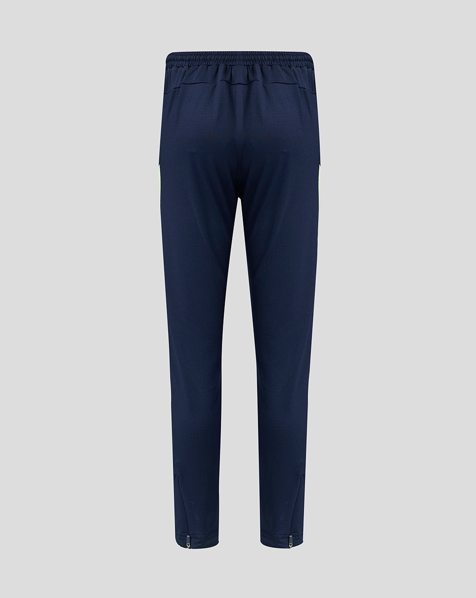 Back view of navy Athletic Club Junior Training Pants with an elastic waistband.