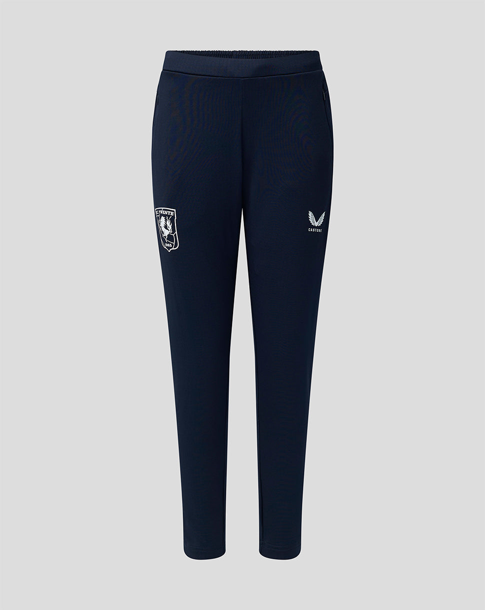 Navy FC Twente Junior training pants with pockets and crest on the left leg
