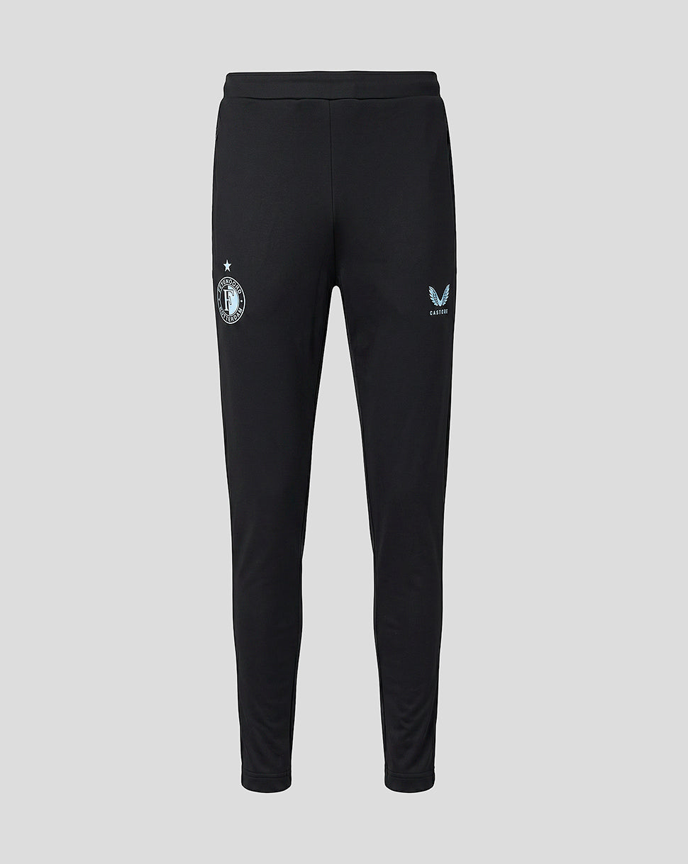 Black Feyenoord training pants with club crest on the left leg and Castore logo on the right
