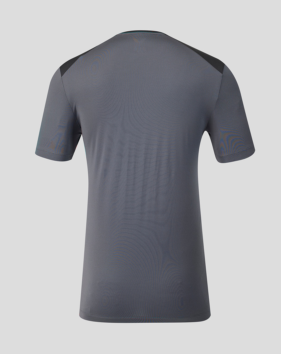 Back view of gunmetal FC Twente 26/27 training shirt showing plain back and dark shoulder panels