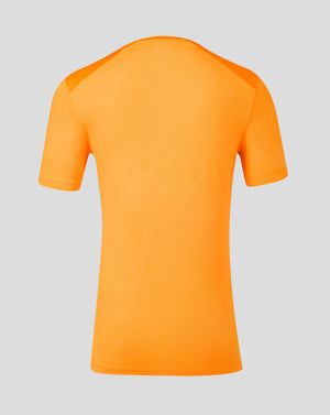 Back view of bright orange FC Twente training shirt with short sleeves