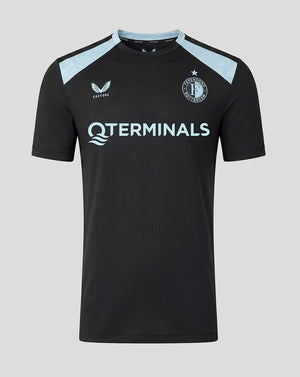Feyenoord men's 2026-27 training coaches shirt in black with light blue shoulder panels and club crest