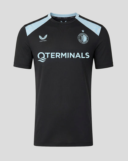 Feyenoord men's 2026-27 training coaches shirt in black with light blue shoulder panels and club crest