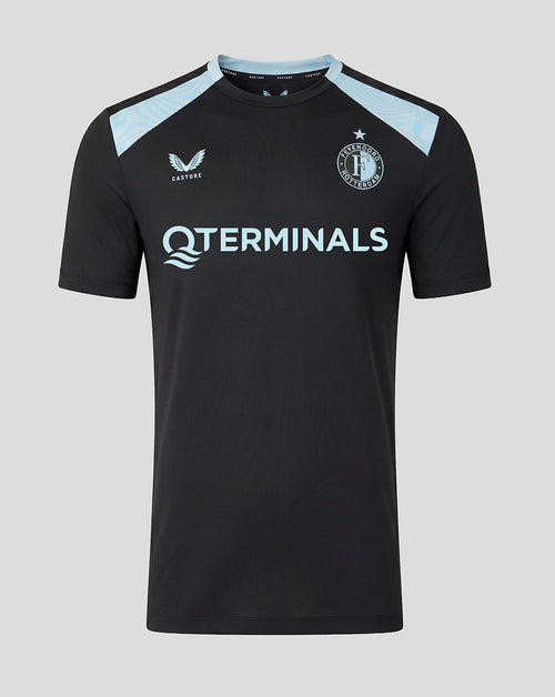 Feyenoord men's 2026-27 training coaches shirt in black with light blue shoulder panels and club crest