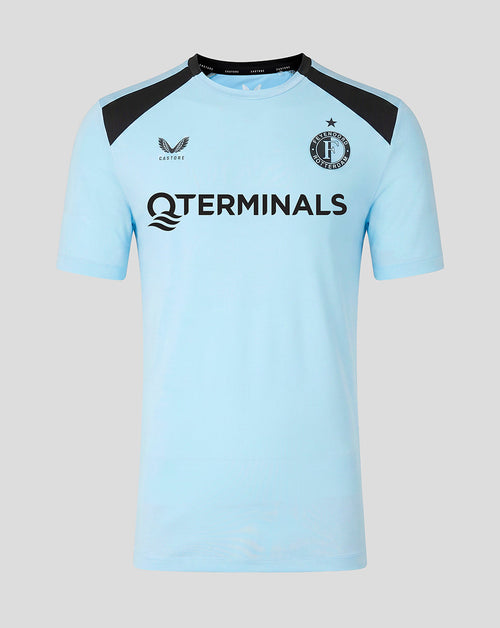 Light blue Feyenoord training jersey with club crest on the left chest and QTERMINALS sponsor across the chest